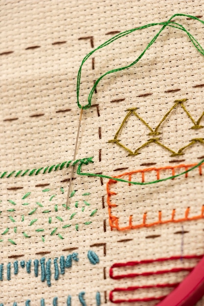 Cusătură tradițională pe iută